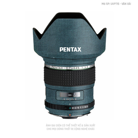 Dán Skin Ống Kính Pentax Vân Vải Xanh Cổ Vịt | UVPT15