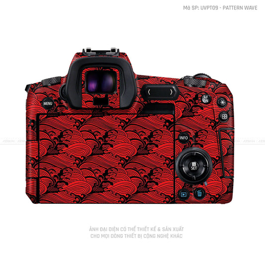 Dán Skin Máy Ảnh Canon Vân Nổi PATTERN WAVE Đỏ | UVPT09