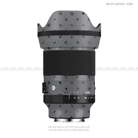 Dán Skin Ống Kính Sigma Vân Nổi Pattern Icon Xám | UVPT04