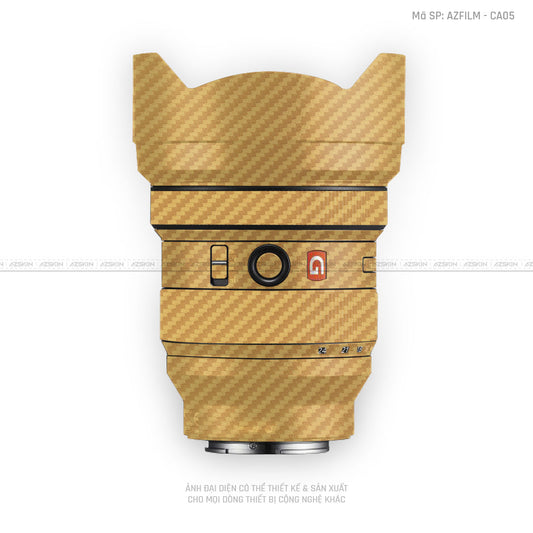 Skin Ống Kính Sony Vân Nổi Carbon Vàng | AZFILM - CA05