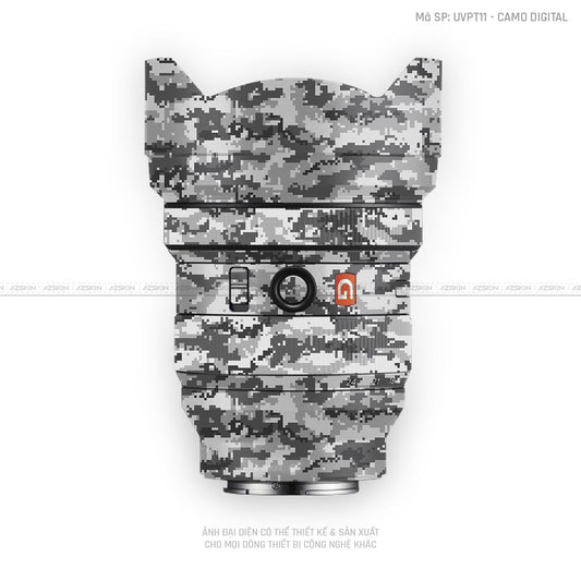 Dán Skin Ống Kính Sony Vân Nổi Pattern Camo Digital Xám | UVPT11