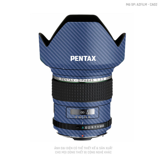 Dán Skin Ống Kính Pentax Vân Carbon Xanh | AZFILM - CA02