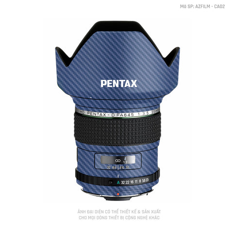 Dán Skin Ống Kính Pentax Vân Carbon Xanh | AZFILM - CA02