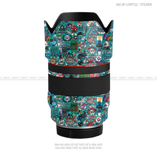 Dán Skin Ống Kính Canon Vân Nổi Sticker 03 | UVPT22