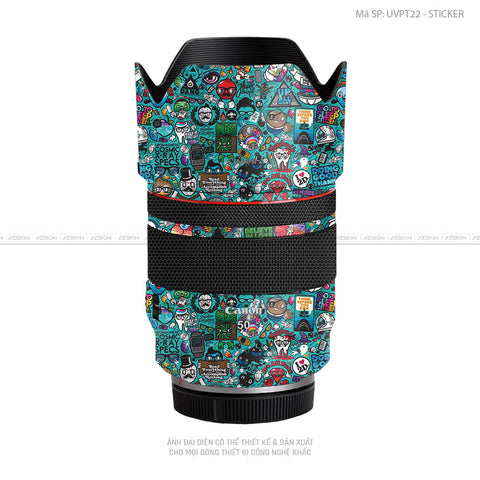 Dán Skin Ống Kính Canon Vân Nổi Sticker 03 | UVPT22