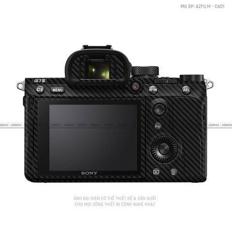 Dán Skin Máy Ảnh Sony Vân Carbon Đen | AZFILM - CA01