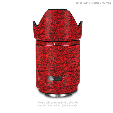 Dán Skin Ống Kính Máy Ảnh Vân Pattern Cartoon Đỏ | UVPT12