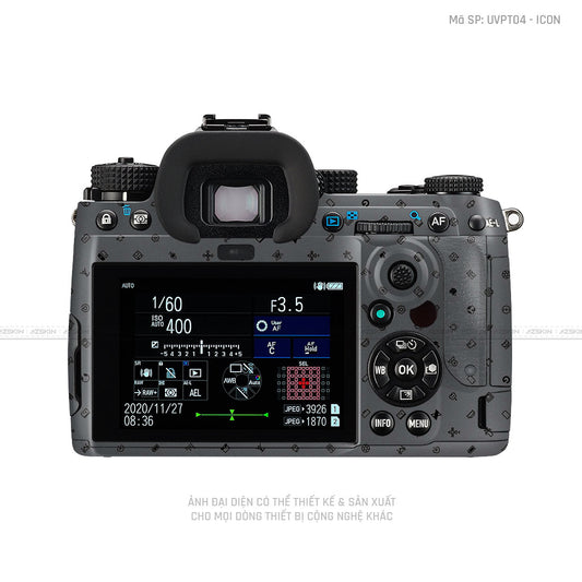 Dán Skin Máy Ảnh Pentax Vân Nổi Pattern Icon Xám | UVPT04
