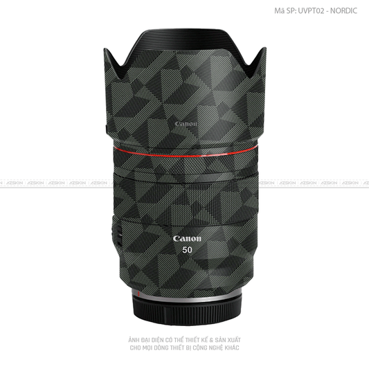 Dán Skin Ống Kính Canon Vân Nổi Nordic Xanh | UVPT02