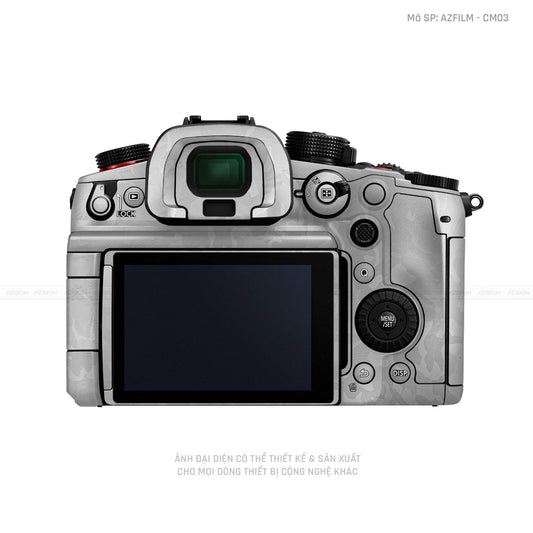 Dán Skin Máy Ảnh Lumix Vân Nổi Camo Trắng | AZFILM - CM03