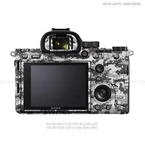 Dán Skin Máy Ảnh Sony Vân Camo Digital Xám | UVPT11