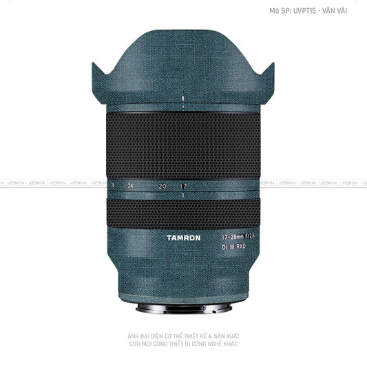 Dán Skin Ống Kính Tamron Vân Vải Xanh Cổ Vịt | UVPT15