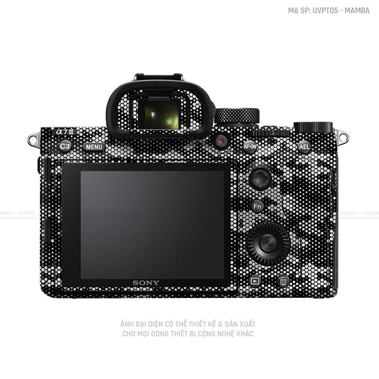Dán Skin Máy Ảnh Sony Vân Mamba Bạc | UVPT05