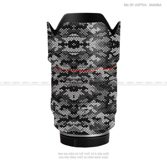 Dán Skin Ống Kính Canon Vân Nổi Mamba Trắng | UVPT05