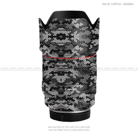 Dán Skin Ống Kính Canon Vân Nổi Mamba Trắng | UVPT05