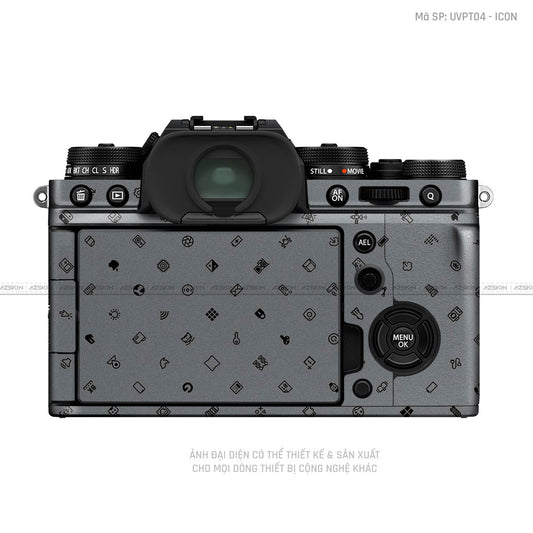 Dán Skin Máy Ảnh Fujifilm Vân Nổi Pattern Icon Xám | UVPT04