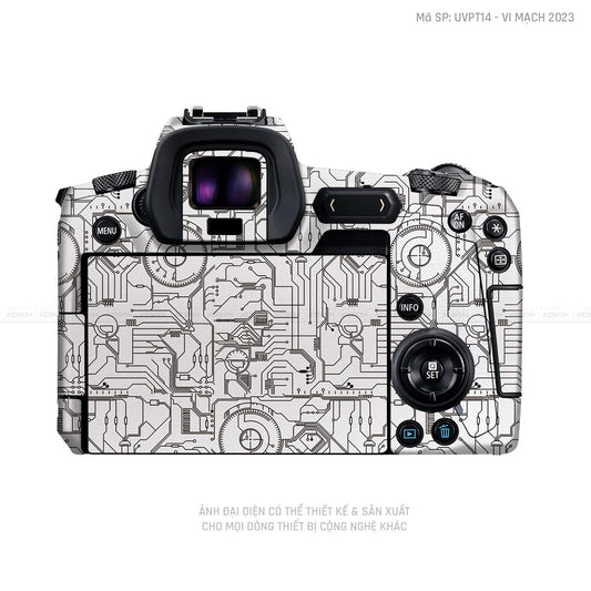 Dán Skin Máy Ảnh Canon Vân Nổi Vi Mạch 2023 Trắng | UVPT14