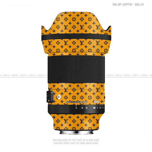 Dán Skin Ống Kính Sigma Vân Pattern LV Đen Vàng | UVPT16