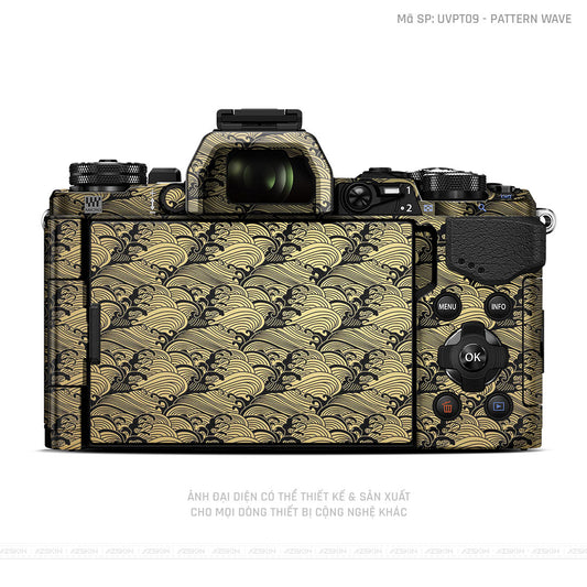 Dán Skin Máy Ảnh Olympus Vân Nổi Pattern Wave Vàng | UVPT09