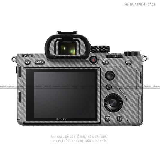 Dán Skin Máy Ảnh Sony Vân Carbon Xám | AZFILM - CA03