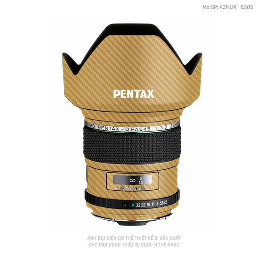Dán Skin Ống Kính Pentax Vân Carbon Vàng | AZFILM - CA05