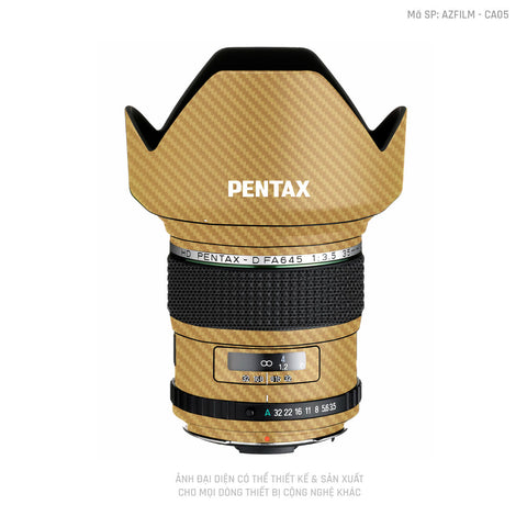 Dán Skin Ống Kính Pentax Vân Carbon Vàng | AZFILM - CA05