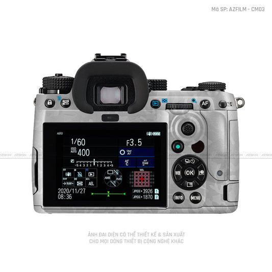 Dán Skin Máy Ảnh Pentax Vân Nổi Camo Trắng  | AZFILM - CM03