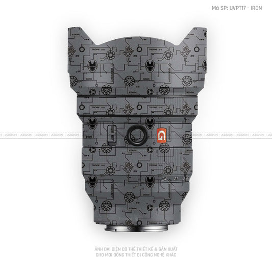 Dán Skin Ống Kính Sony Vân Nổi Pattern IRonman Xám | UVPT17