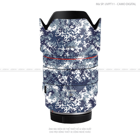 Dán Skin Ống Kính Canon Vân Nổi Camo Digital Xanh| UVPT11