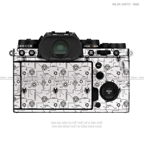 Dán Skin Máy Ảnh Fujifilm Vân Nổi Pattern Ironman Trắng | UVPT17