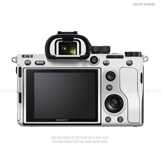 Dán Skin Máy Ảnh Sony Trắng Metallic | K75540