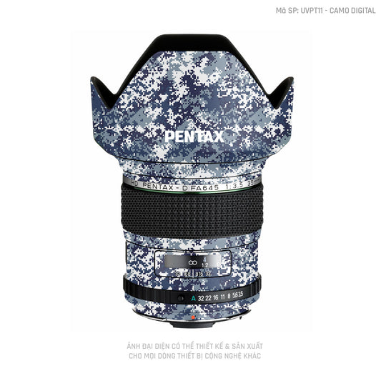 Dán Skin Ống Kính Pentax Vân Nổi Camo Digital Xanh | UVPT11