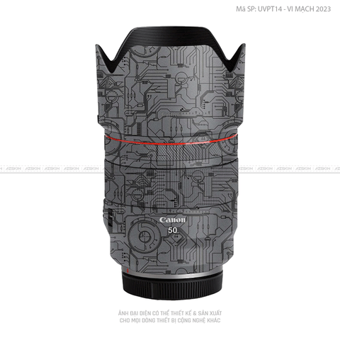 Dán Skin Ống Kính Canon Vân Nổi Vi Mạch 2023 Grey | UVPT14