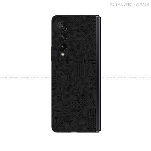 Dán Skin Galaxy Z Fold3 Vân Vi Mạch Đen | UVPT01