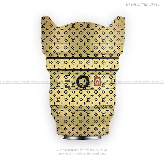 Dán Skin Ống Kính Sony Vân Nổi Pattern LV Vàng Đồng | UVPT16