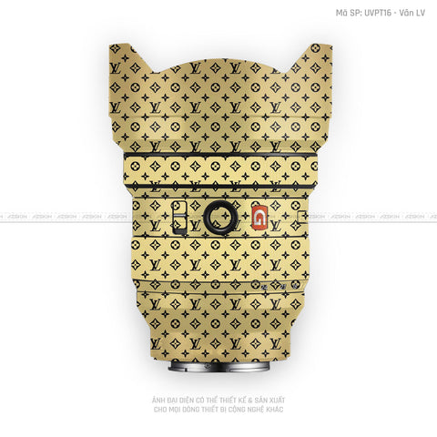 Dán Skin Ống Kính Sony Vân Nổi Pattern LV Vàng Đồng | UVPT16