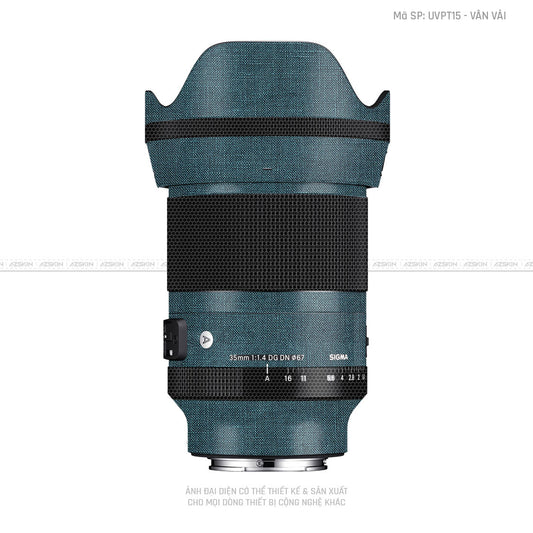 Dán Skin Ống Kính Sigma Vân Vải Xanh Cổ Vịt | UVPT15