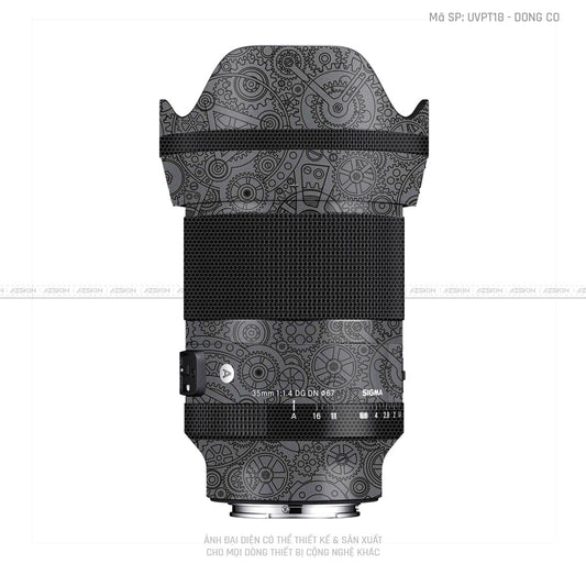 Dán Skin Ống Kính Sigma Vân Nổi Động Cơ Xám | UVPT18
