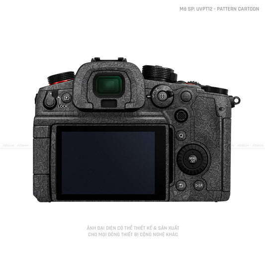 Dán Skin Máy Ảnh Lumix Vân Nổi Pattern Cartoon Xám | UVPT12