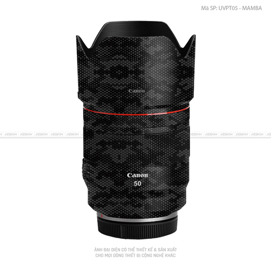 Dán Skin Ống Kính Canon Vân Nổi Mamba Đen | UVPT05