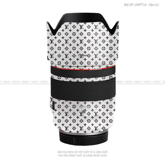 Dán Skin Ống Kính Canon Vân Nổi Pattern LV Trắng | UVPT16