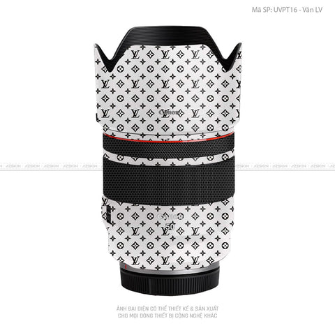 Dán Skin Ống Kính Canon Vân Nổi Pattern LV Trắng | UVPT16