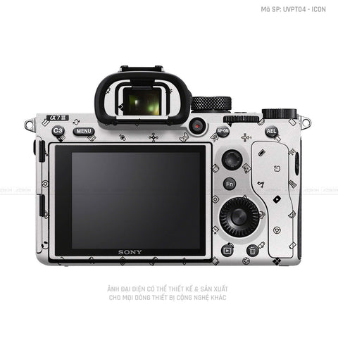 Dán Skin Máy Ảnh Sony Vân Icon Trắng | UVPT04