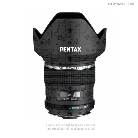 Dán Skin Ống Kính Pentax Vân IRonman Đen | UVPT17