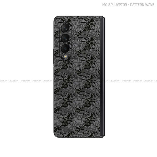 Dán Skin Galaxy Z Fold4 Vân Nổi Pattern Wave Xám | UVPT09
