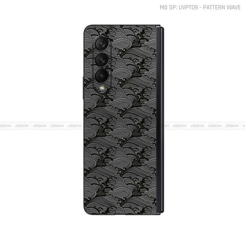 Dán Skin Galaxy Z Fold4 Vân Nổi Pattern Wave Xám | UVPT09