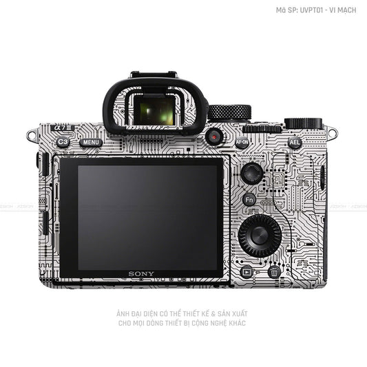 Dán Skin Máy Ảnh Sony Vân Nổi Vi Mạch Trắng | UVPT01