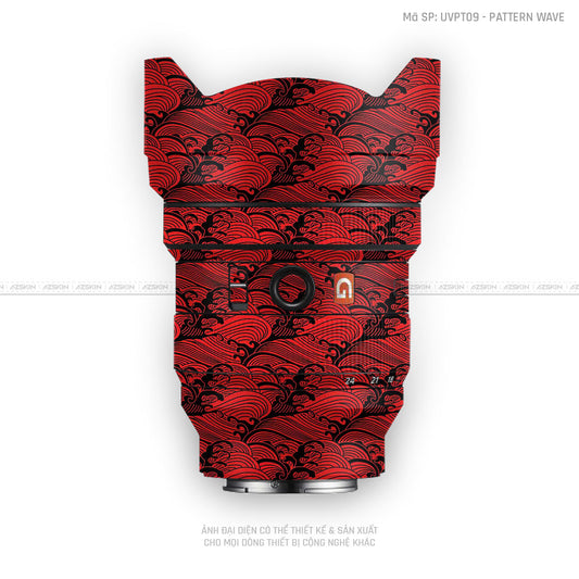 Dán Skin Ống Kính Sony Vân Nổi Pattern Wave Đỏ | UVPT09