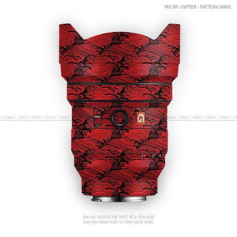Dán Skin Ống Kính Sony Vân Nổi Pattern Wave Đỏ | UVPT09