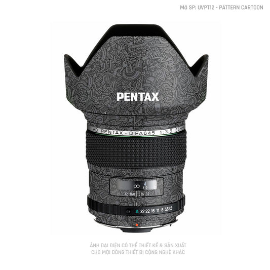 Dán Skin Ống Kính Pentax Pattern Cartoon Xám | UVPT12